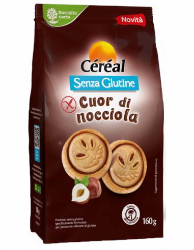 CEREAL SENZA GLUTINE CUOR DI NOCCIOLA 160 G - Farma Nice