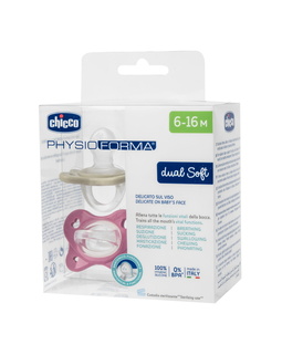 CHICCO DUAL SOFT SUCCHIETTO ROSA 6-16 MESI 2 PEZZI - Farma Nice