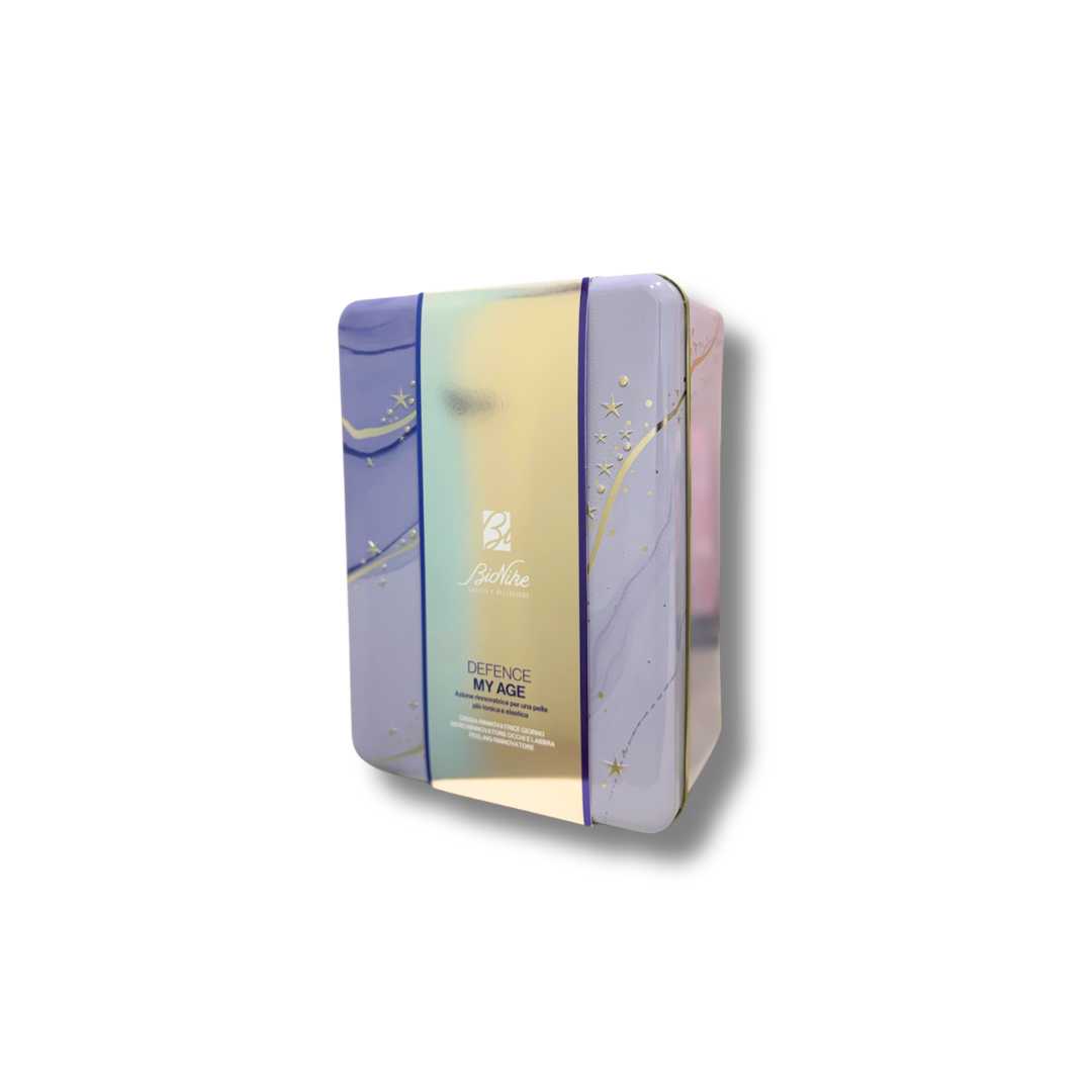 DEFENCE MY AGE KIT NATALE 2025 1 CREMA RINNOVATRICE GIORNO 50 ML + 1 SIERO RINNOVATORE OCCHI E LABBRA 15 ML + 1 PEELING RINNOVATORE 50 ML - Farma Nice