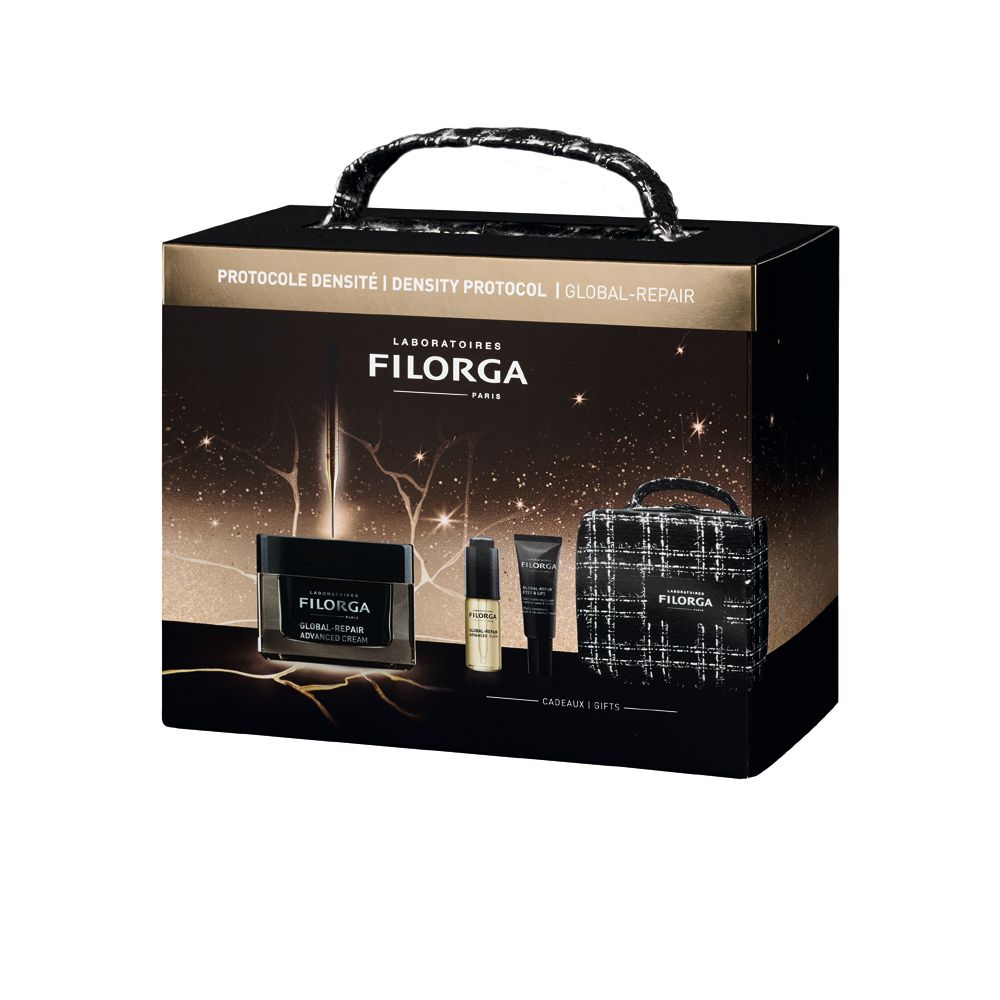 FILORGA XMAS COFFRET GLOBAL REPAIR 2025 1 GLOBAL REPAIR ADVANCED CREAM 50 ML + 1 GLOBAL REPAIR ADVANCED ELIXIR 5 ML + 1 GLOBAL REPAIR EYES & LIPS 4 ML - Farma Nice