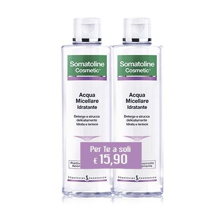 SOMATOLINE COSMETIC VISO SOLUZIONE MICELLARE DUO IDRATANTE 3 PEZZI - Farma Nice