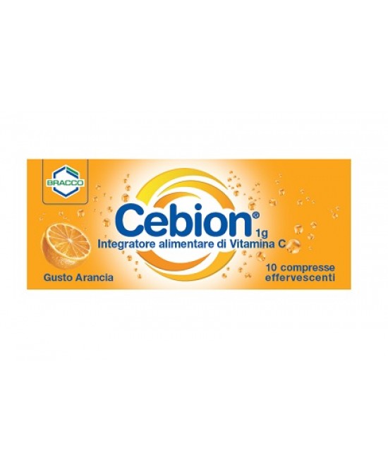 CEBION EFFERVESCENTI VITAMINA C ARANCIA 10 COMPRESSE - Farma Nice