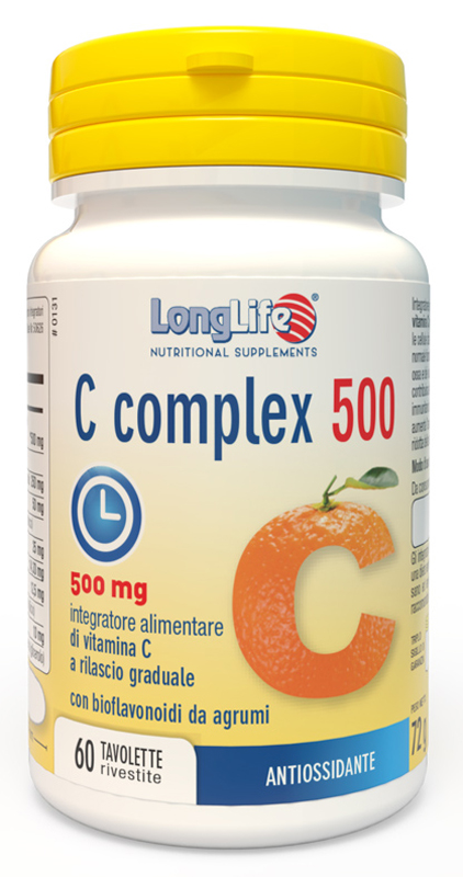 LONGLIFE C COMPLEX 500 TIME RELEASED 60 TAVOLETTE RIVESTITE - Farma Nice