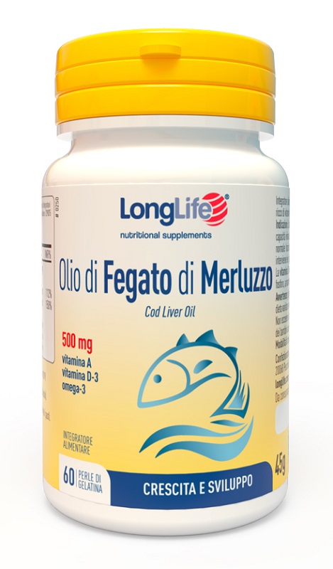 LONGLIFE OLIO FEGATO MERLUZZO 500 MG 60 PERLE - Farma Nice