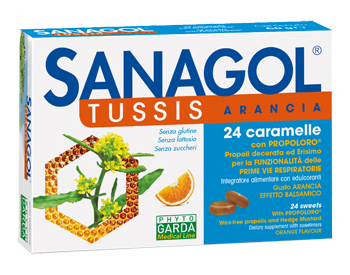 SANAGOL TUSSIS ARANCIA 24 CARAMELLE - Farma Nice
