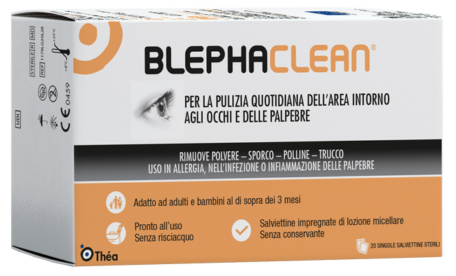 BLEPHACLEAN GARZE OCULARI STERILI A BASE DI ACIDO IALURONICO 20 PEZZI - Farma Nice