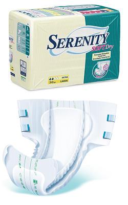 PANNOLONE PER INCONTINENZA SERENITY SOFTDRY FORMATO EXTRA TAGLIA MEDIUM 30 PEZZI - Farma Nice