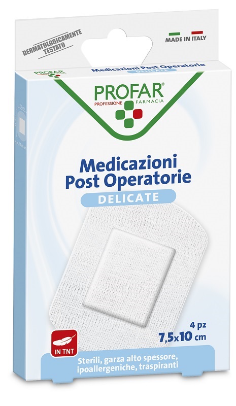 MEDICAZIONE POST OPERATORIA STERILE GARZA ANTIADERENTE 7,5X10 CM 4 PEZZI PROFAR - Farma Nice