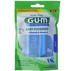 GUM EASY FLOSSERS FILO INTERDENTALE CON FORCELLA 30 PEZZI - Farma Nice