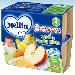 MELLIN FRUTTA PURA FRUTTA MISTA 100 G 4 PEZZI - Farma Nice