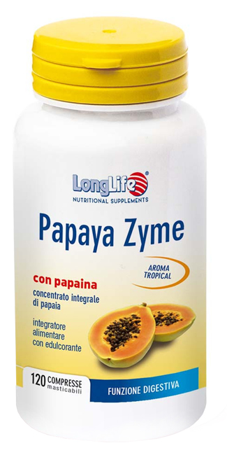 LONGLIFE PAPAYA ZYME 120 TAVOLETTE - Farma Nice