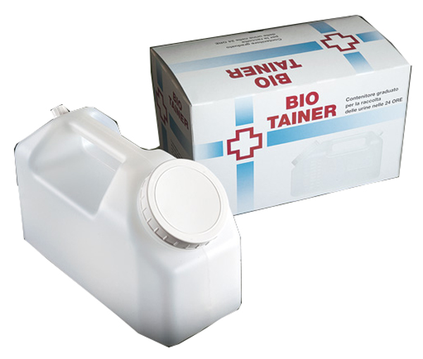 TANICA GRADUATA BIO TAINER PER RACCOLTA DI URINA NELLE 24 ORE 2500 ML CON TAPPINO DI PRELIEVO E MANICO 1 PEZZO - Farma Nice