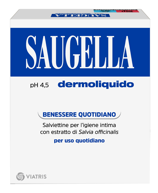 SAUGELLA DERMOLIQUIDO PH 4,5 SALVIETTINE IGIENE INTIMA BENESSERE QUOTIDIANO 10 PEZZI - Farma Nice