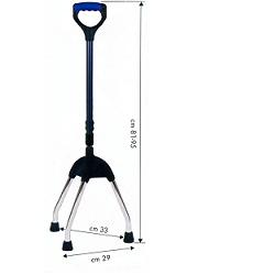 TRIPODE CANNA GRIGIO SCURO BASE ACCIAIO CROMATO IMPUGNATURA NERO/BORDEAUX - Farma Nice