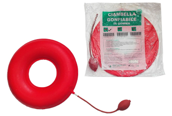 CIAMBELLA GONFIABILE PER INVALIDI IN GOMMA ROSSA TEAM DELUXE CON POMPA 40CM DIAMETRO - Farma Nice