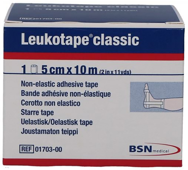 LEUKOTAPE BENDA ANELASTICA PER BENDAGGI FUNZIONALI 5X100 CM - Farma Nice
