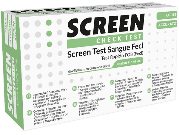 TEST RAPIDO CHE RILEVA LA PRESENZA DI SANGUE OCCULTO NELLE FECI 1 PEZZI SCREEN TEST SANGUE FECI 1 PEZZO - Farma Nice