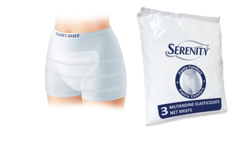 MUTANDINA A RETE PER INCONTINENZA SERENITY PANTY COMFORT M 3 PEZZI - Farma Nice