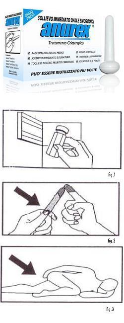SISTEMA CRIOTERAPICO PER TRATTAMENTO LOCALE DI EMORROIDI COMPOSTO DA CONTENITORE, DISPOSITIVO E LUBRIFICANTE ANUREX - Farma Nice