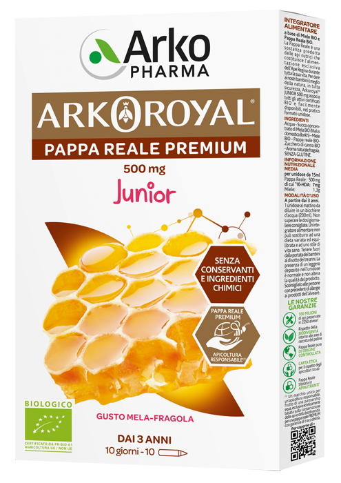 ARKOROYAL PAPPA REALE BIOLOGICA 500 MG 10 UNICA DOSE - Farma Nice