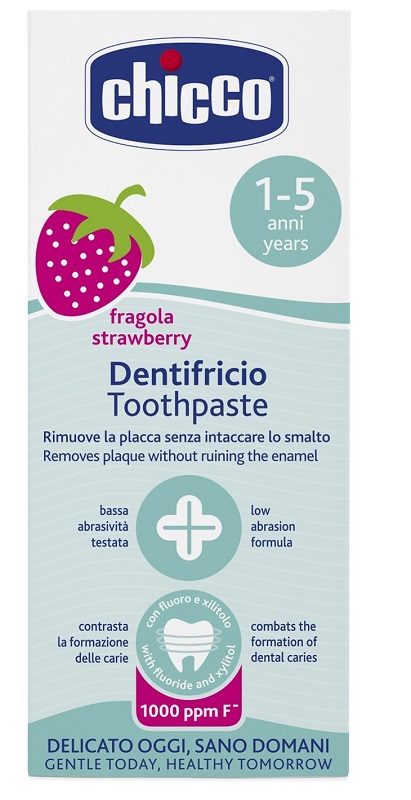 CHICCO DENTIFRICIO FRAGOLA 50 ML 12M+ CON FLUORO - Farma Nice