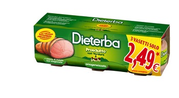 DIETERBA OMOGENEIZZATO PROSCIUTTO 3 PEZZI 80 G - Farma Nice