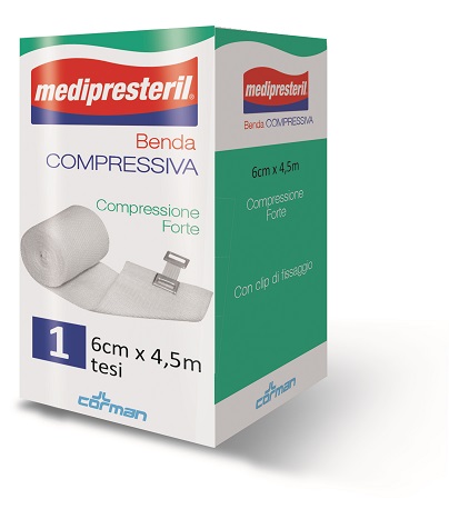 BENDA ELASTICA MEDIPRESTERIL COMPRESSIONE FORTE 6X450CM - Farma Nice