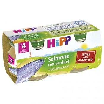 HIPP OMOGENEIZZATO SALMONE CON VERDURE 2X80 G - Farma Nice