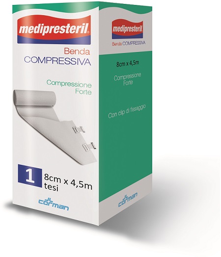 BENDA MEDIPRESTERIL COMPRESSIONE FORTE M4,5X8CM TESI - Farma Nice