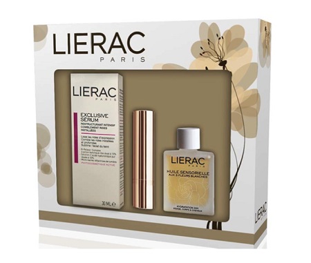 LIERAC COFANETTO DI NATALE EXCLUISVE SERUM 30 ML HYDRA CHRONO + LABBRA ORO + HUILE SENSORIELLE 15 ML IN OMAGGIO - Farma Nice
