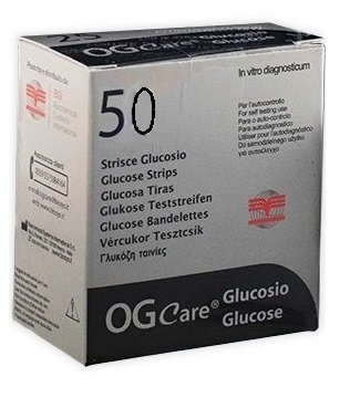STRISCE MISURAZIONE GLICEMIA OGCARE 50 PEZZI - Farma Nice