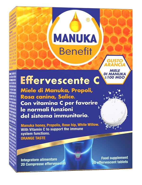 MANUKA BENEFIT EFFERVESCENTE C 20 COMPRESSE - Farma Nice