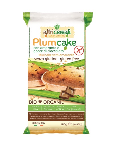 ALTRICEREALI PLUMCAKE DI AMARANTO CON GOCCE DI CIOCCOLATO 4 X 45 G - Farma Nice