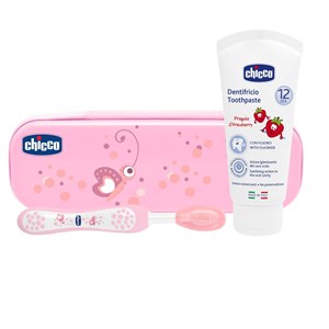 CHICCO SET DENTALE ROSA CON FLUORO - Farma Nice