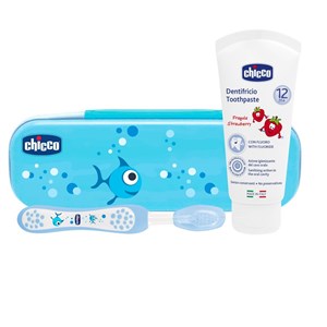 CHICCO SET DENTALE AZZURRO CON FLUORO - Farma Nice