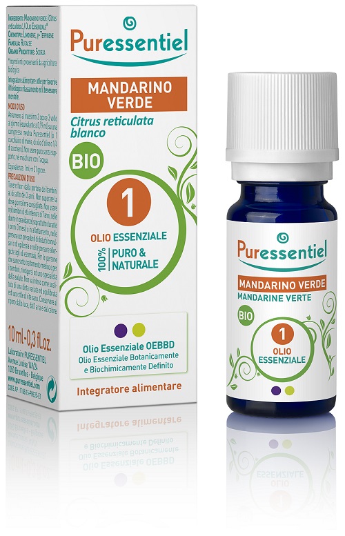 PURESSENTIEL MANDARINO VERDE OLIO ESSENZIALE BIO 10 ML - Farma Nice