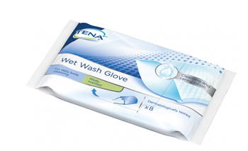 TENA WET WASH GLOVE GUANTO DETERGENTE UMIDIFICATO 8 PEZZI - Farma Nice
