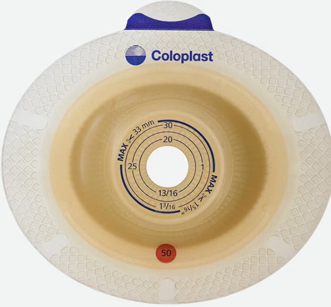 PLACCA PER UROSTOMIA SISTEMA A 2 PEZZI SENSURA XPRO CONVEX LIGHT FORO RITAGLIABILE 15-23MM FLANGIA 40MM 5 PEZZI - Farma Nice