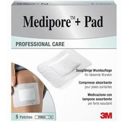 MEDICAZIONE MEDIPORE+PAD 5X7,2CM 5PEZZI - Farma Nice