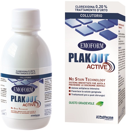 EMOFORM PLAK OUT ACTIVE CLOREXIDINA 0,20% COLLUTORIO 200 ML - Farma Nice