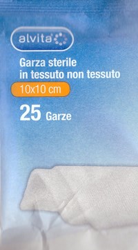 ALVITA GARZA STERILE IN TESSUTO NON TESSUTO 10X10CM 25 PEZZI - Farma Nice