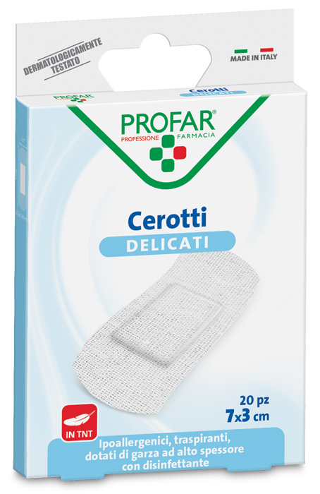 CEROTTO TESSUTO NON TESSUTO DELICATO GRANDI 7X3 CM 20 PEZZI PROFAR - Farma Nice