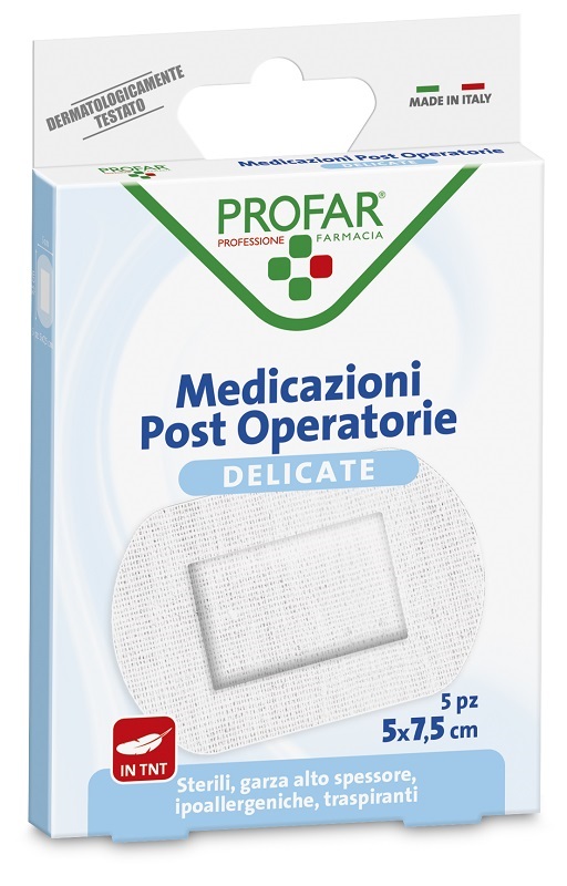 MEDICAZIONE POST OPERATORIA STERILE GARZA ANTIADERENTE 5X7,5 CM 5 PEZZI PROFAR - Farma Nice
