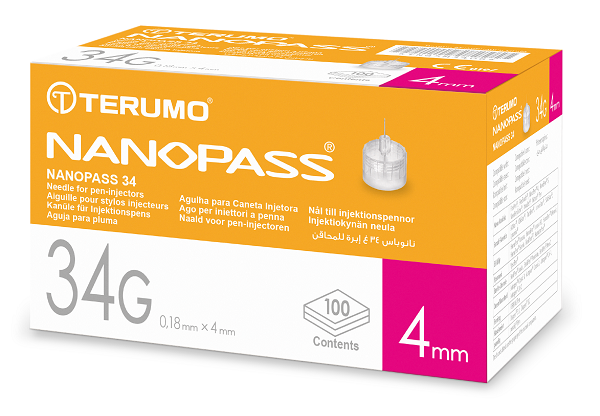 AGO PER PENNA DA INSULINA NANOPASS 34 GAUGE LUNGHEZZA 4 MM 100 PEZZI - Farma Nice