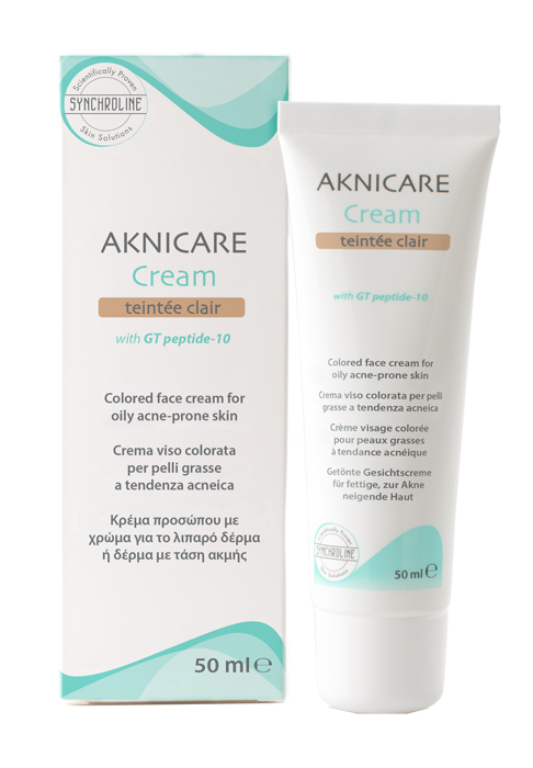 CREMA TRATTANTE COLORATA PER PELLE ACNEICA AKNICARE CREAM TEINTEE CLAIR TUBETTO 50 ML - Farma Nice