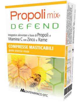 PROPOLI MIX DEFEND 30 COMPRESSE MASTICABILI GUSTO ARANCIA - Farma Nice