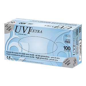 GUANTO IN CLORURO DI POLIVINILE SUPERFICIE LISCIA PRIVO DI TALCO 100 PEZZI ARTICOLO UVIPW 7 - Farma Nice
