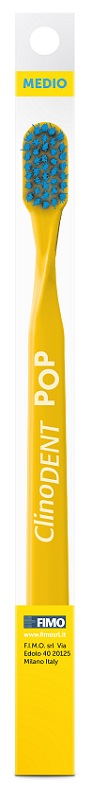 CLINODENT POP GIALLO SPAZZOLINO DA DENTI MEDIO - Farma Nice