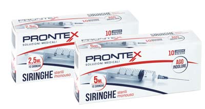 SIRINGA PRONTEX 2,5 ML AGO IND 10 PEZZI - Farma Nice