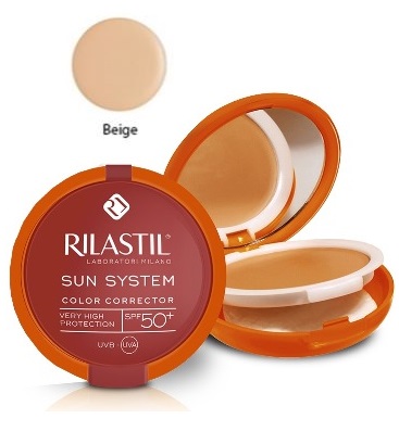 RILASTIL SUN SYSTEM PHOTO PROTECTION THERAPY SPF50+ COMPATTO BEIGE 10 ML - Farma Nice